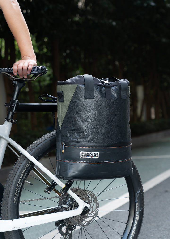 Eco-Friendly Waterproof Bike Panniers 12L Tyvek Recycled Tire-ROAD TO SKY