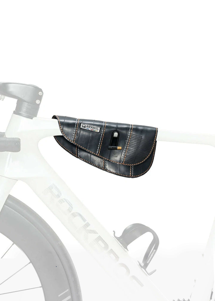 Eco-Friendly Bike Frame Bag 0.5L - Tyvek and Recycled Tire ROAD TO SKY