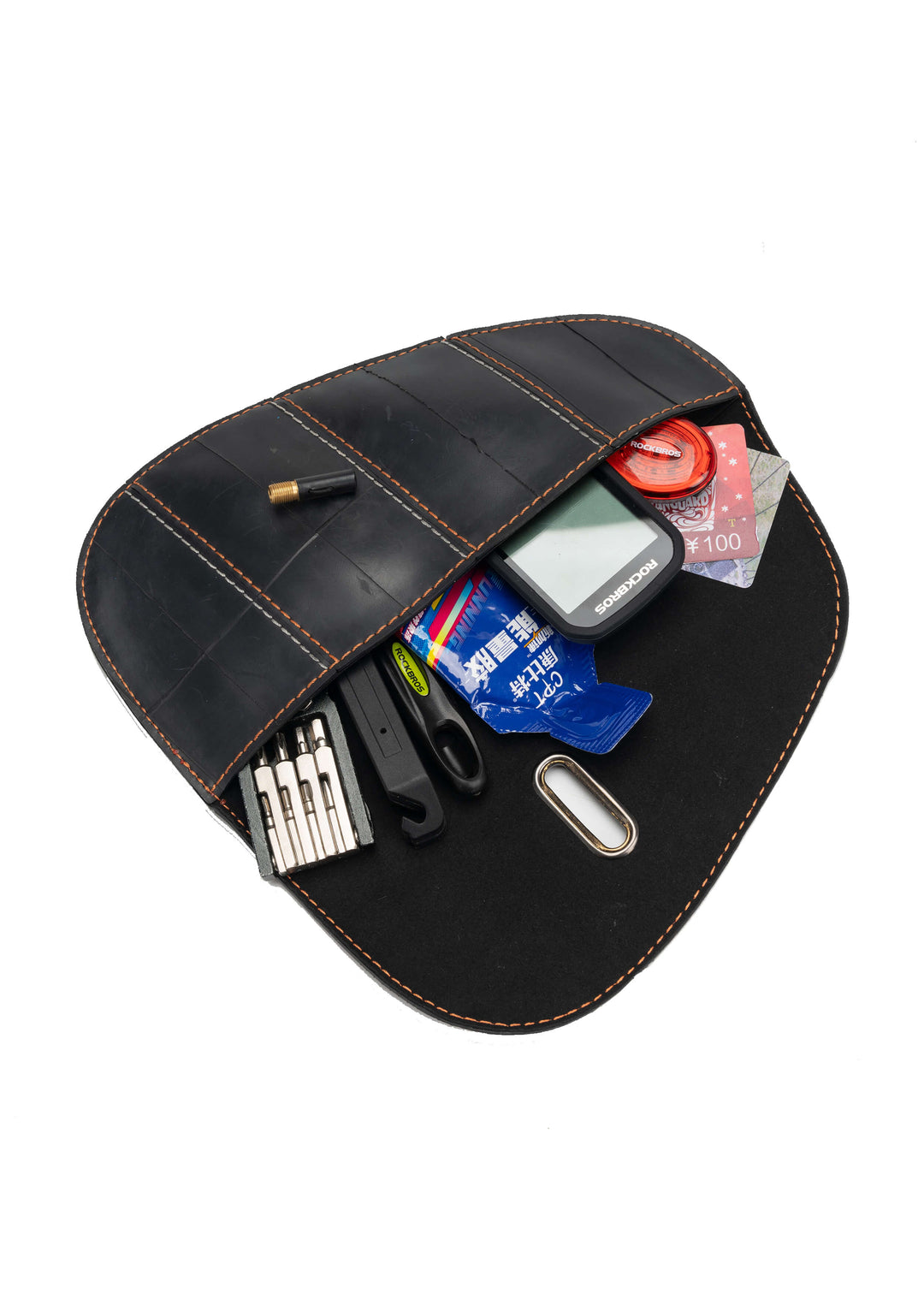 Eco-Friendly Bike Frame Bag 0.5L - Tyvek and Recycled Tire ROAD TO SKY