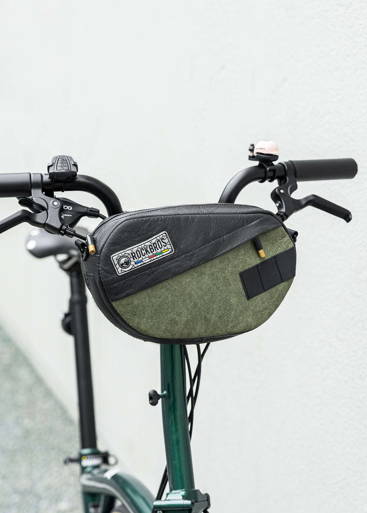 Eco-Friendly Bike Handlebar Bag 2.5L Tyvek Recycled Tire ROAD TO SKY