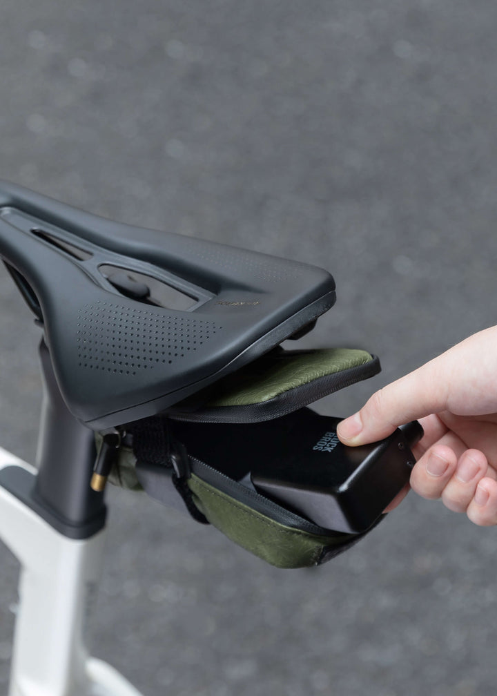 Eco Friendly Bike Saddle Bag 0.4L Tyvek  Recycled Tire - ROAD TO SKY