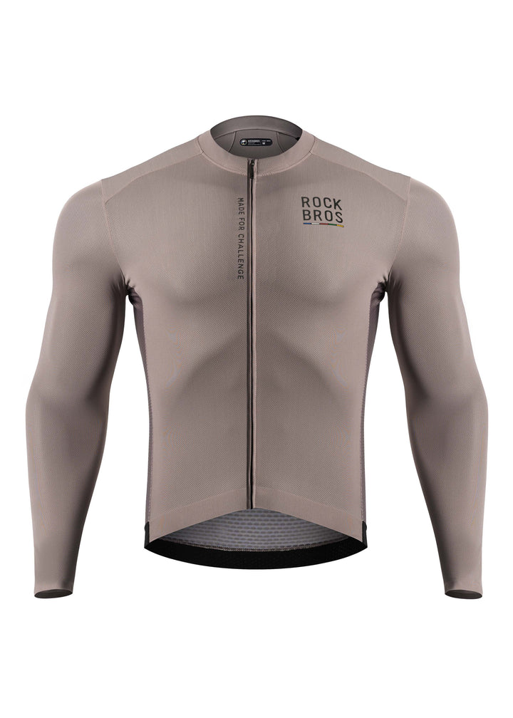 ROAD TO SKY Men's Cycling Long Sleeve Jersey Ⅱ Gray