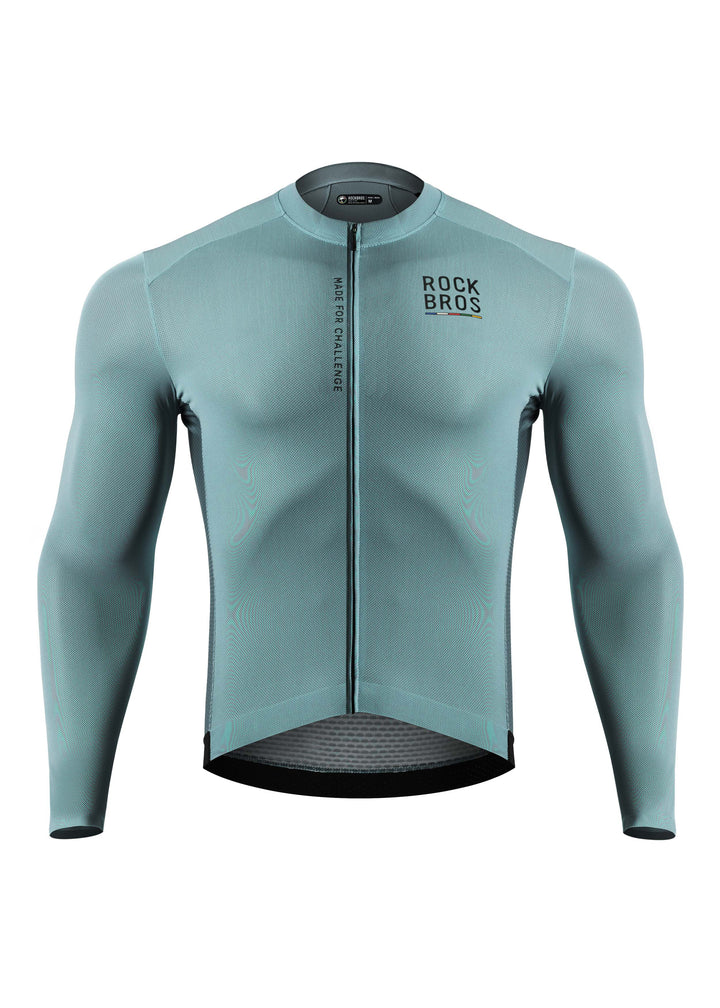 ROAD TO SKY Men's Cycling Long Sleeve Jersey Ⅱ Mist Gray