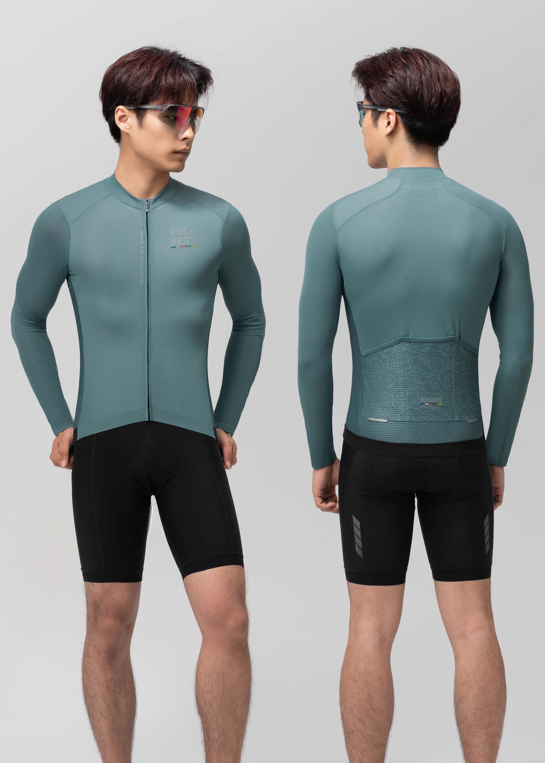 ROAD TO SKY Men's Cycling Long Sleeve Jersey Ⅱ Mist Gray