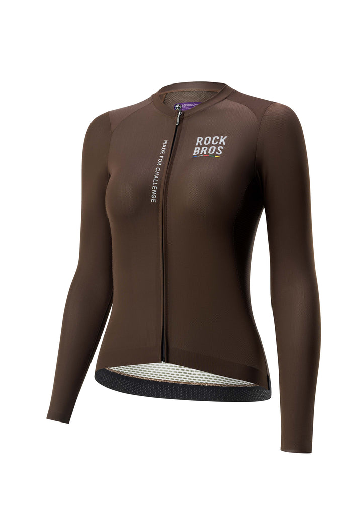 ROAD TO SKY Women's Cycling Long-Sleeved Jersey Ⅱ Dark Brown