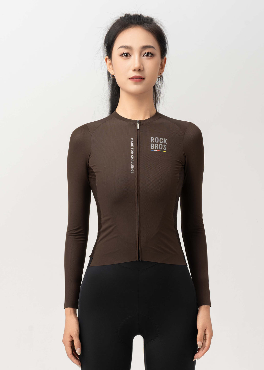 ROAD TO SKY Women's Cycling Long-Sleeved Jersey Ⅱ Dark Brown