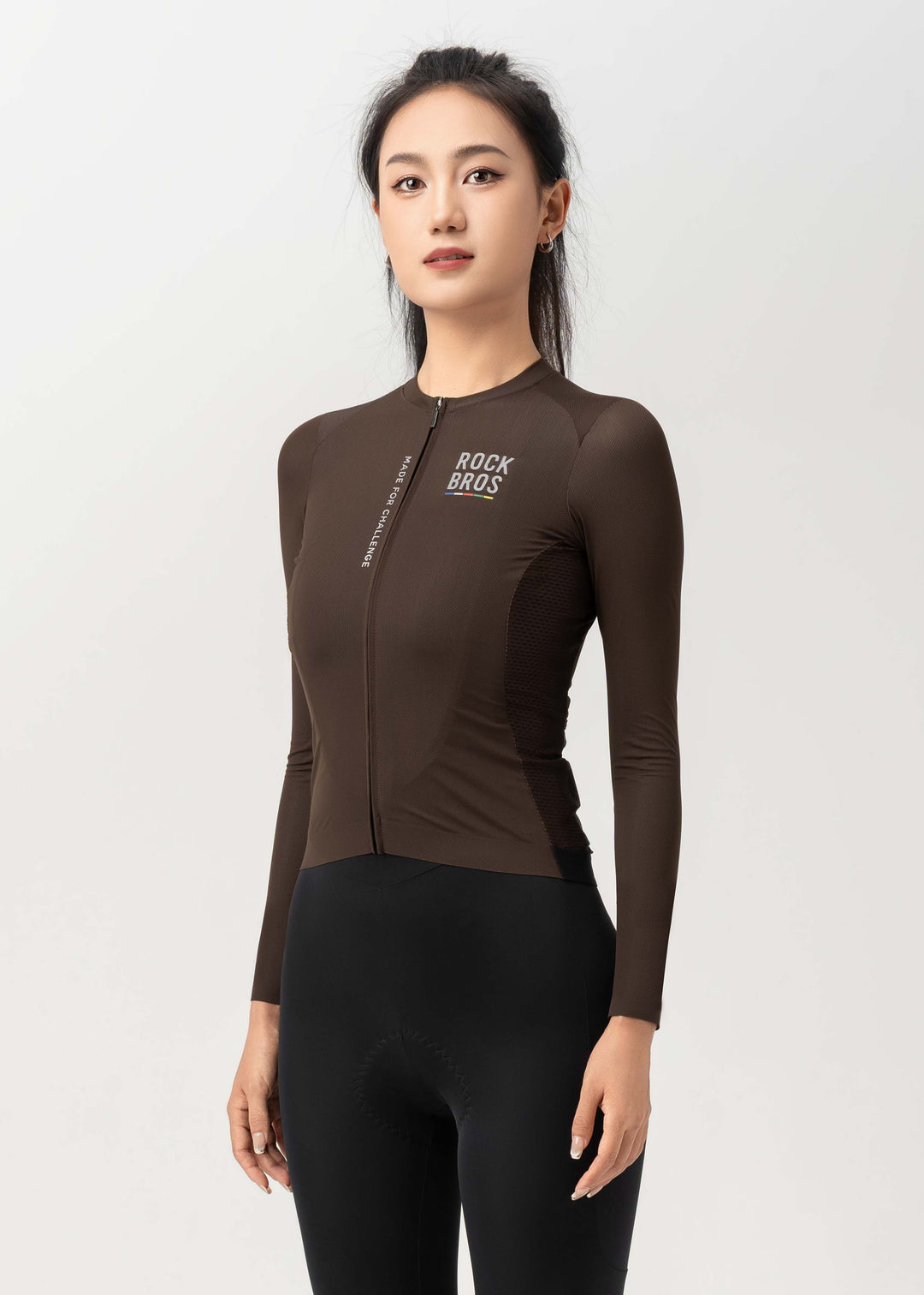 ROAD TO SKY Women's Cycling Long-Sleeved Jersey Ⅱ Dark Brown