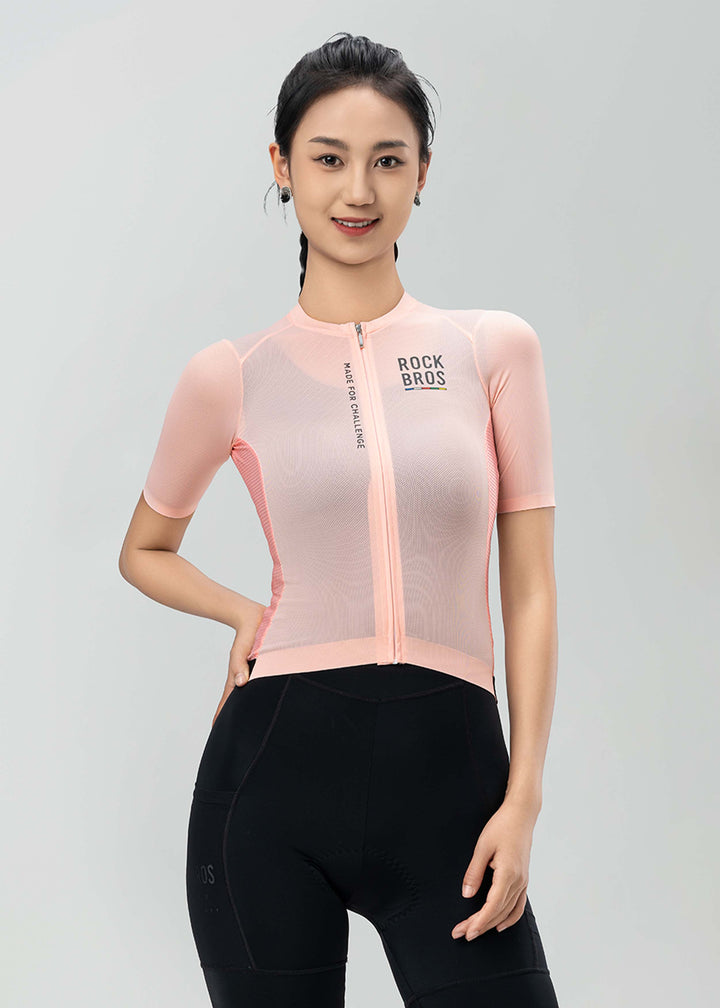 ROAD TO SKY Women's Cycling Short-Sleeved Jersey Ⅱ Pink Orange