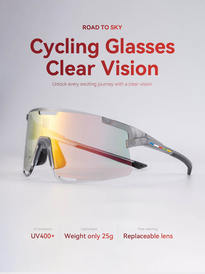 Road to Sky Cycling Glasses – Light-Adaptive, Interchangeable Lenses