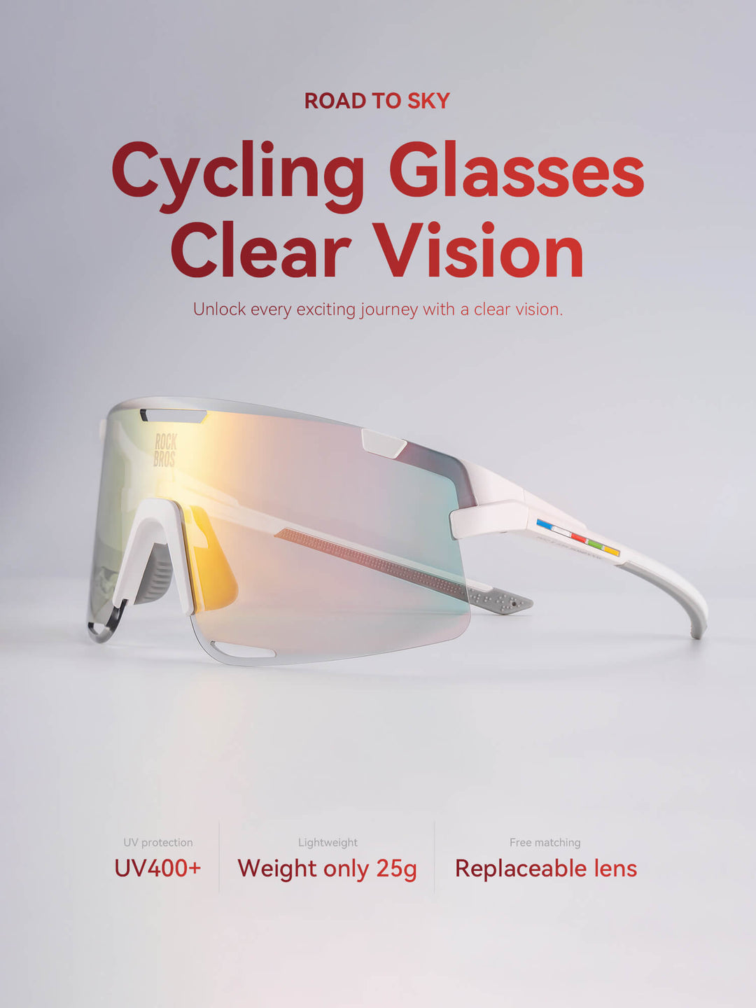 Road to Sky Cycling Glasses – Light-Adaptive, Interchangeable Lenses