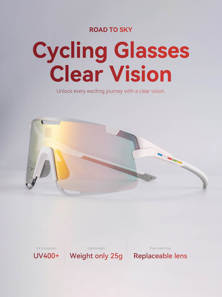 Road to Sky Cycling Glasses – Light-Adaptive, Interchangeable Lenses