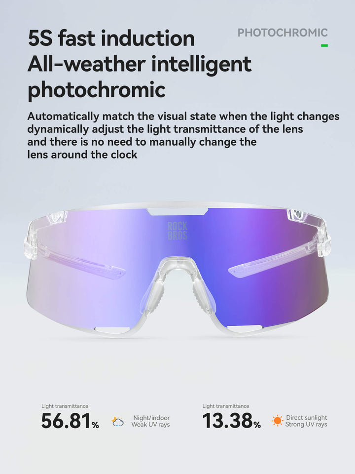Road to Sky Cycling Glasses – Light-Adaptive, Interchangeable Lenses #Color_Crystal Amethyst