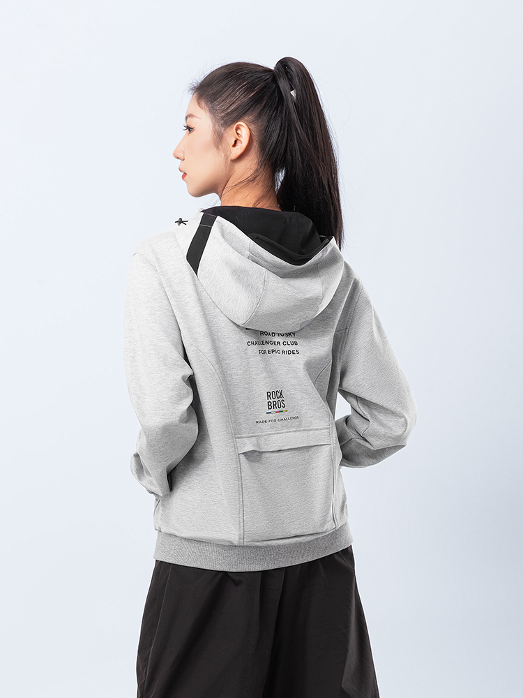 Road_To_Sky_Cycling_Hoodie_Unisex_ROCKBROS_woman_trying_back