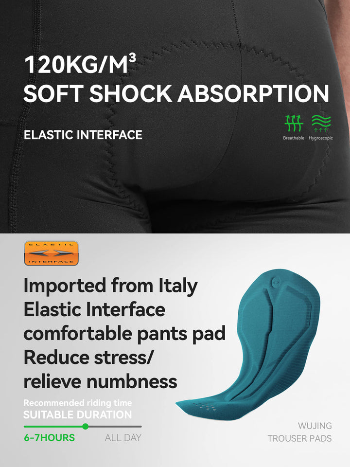 Road to Sky – Men’s Soft Shock Absorption Cycling Bib Tights