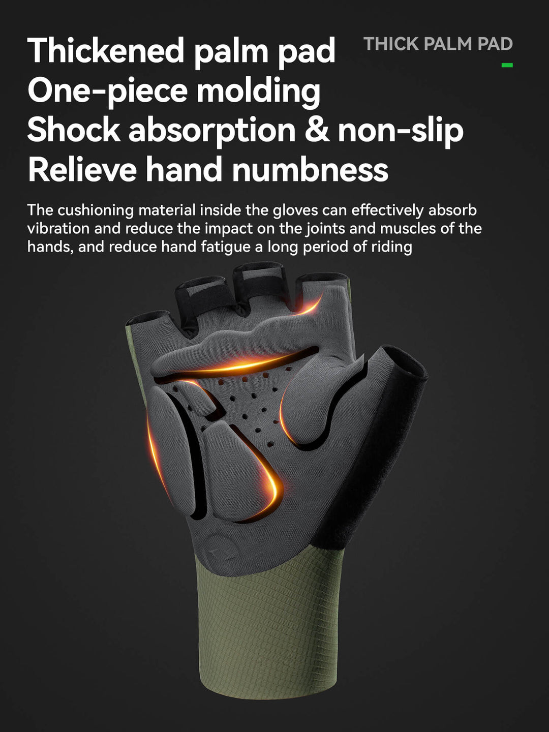Shock-Absorbing Fingerless Cycling Gloves – Road Series