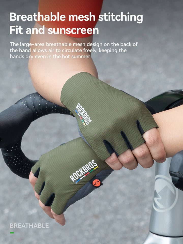 Shock-Absorbing Fingerless Cycling Gloves – Road Series