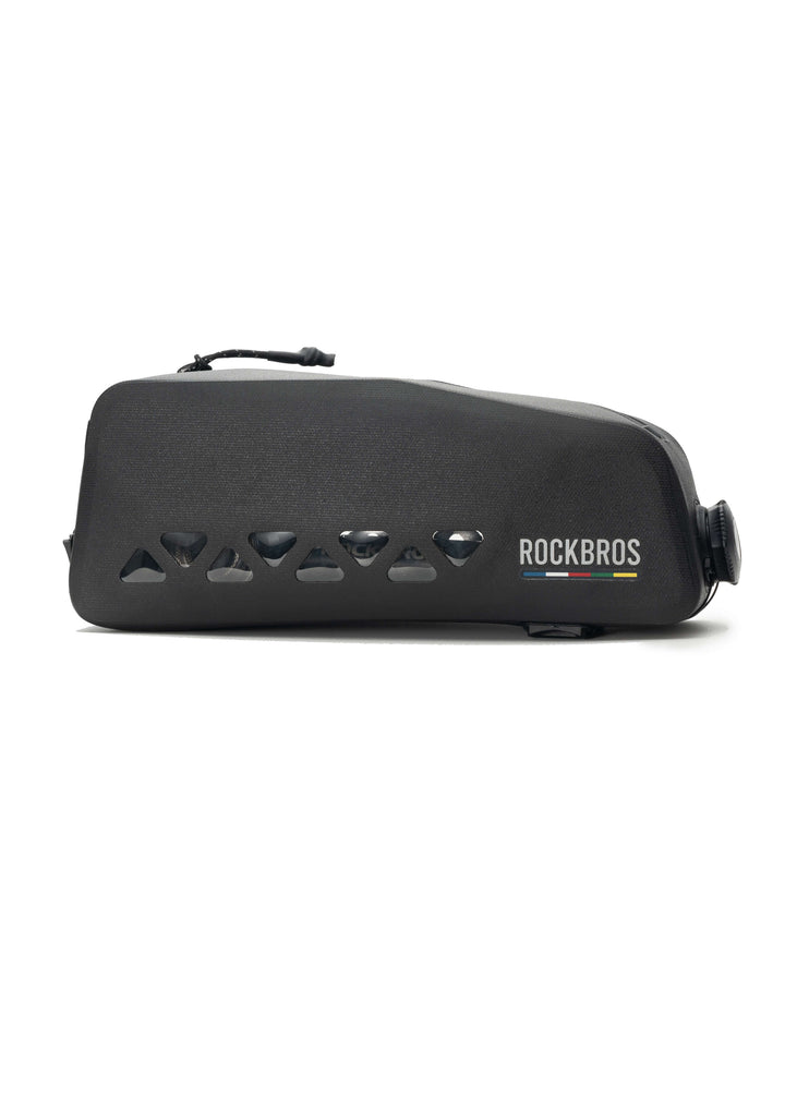 Black portable speaker with 'Rockbros' branding on a white background
